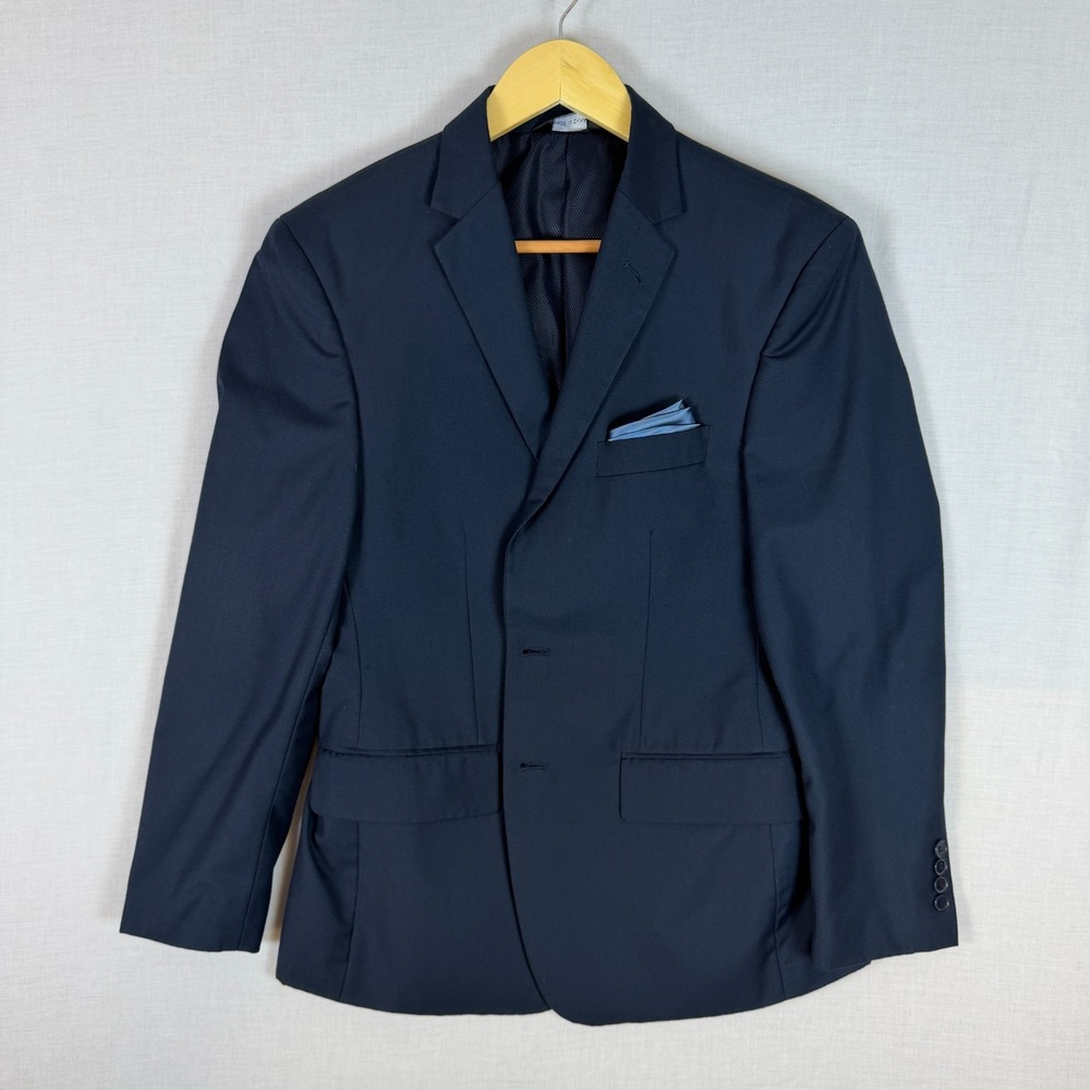 Angelo Rossi Blazer Sport Coat Jacket Mens 38S Navy Blue Single Breast 2 Button
